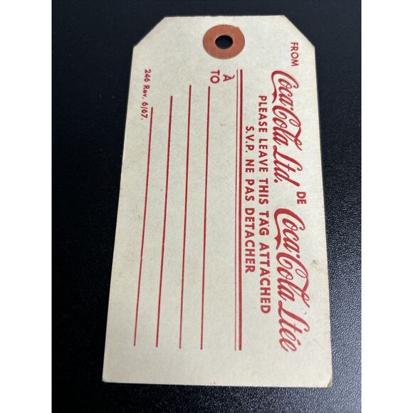1920's Coca-Cola, "Un-Used" Bottle Case Tag - Picture 4 of 4